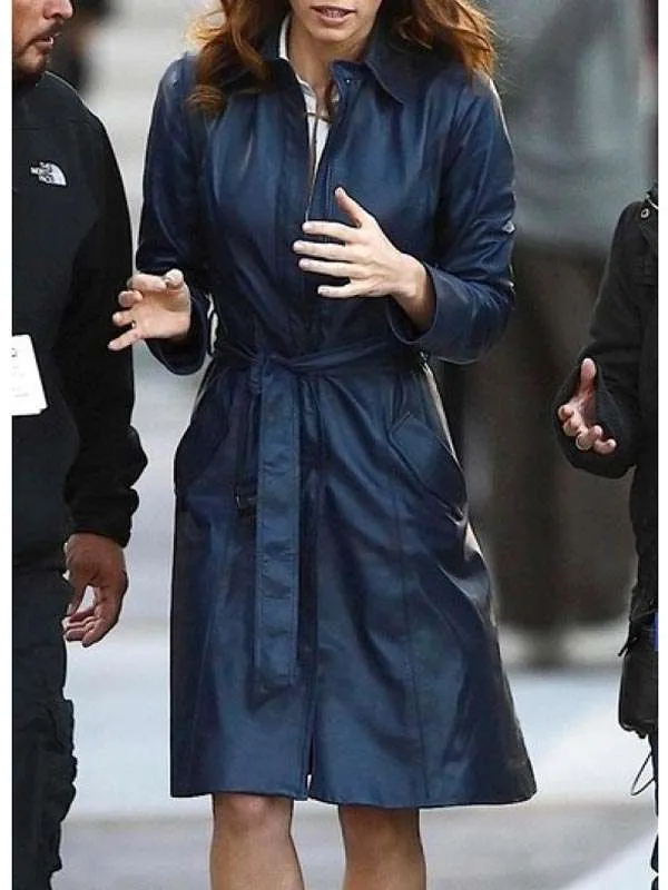 Jessica Biel Coat | A Team Jessica Biel Trench Leather Coat