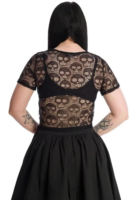 Lace Skull Net Short Sleeve