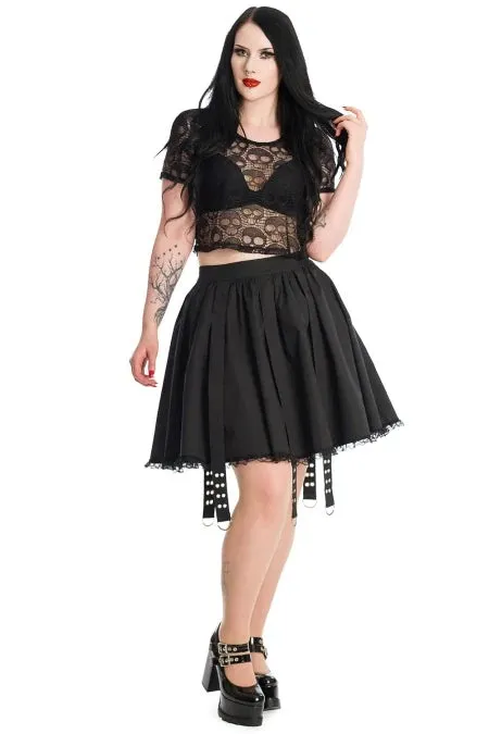 Lace Skull Net Short Sleeve