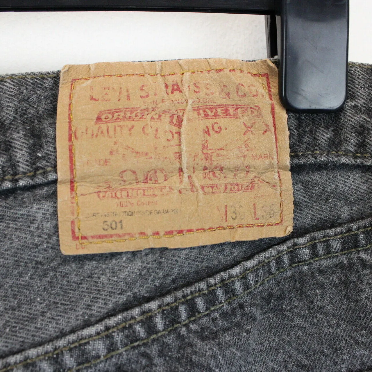 LEVIS 501 Jeans Grey Charcoal | W34 L28