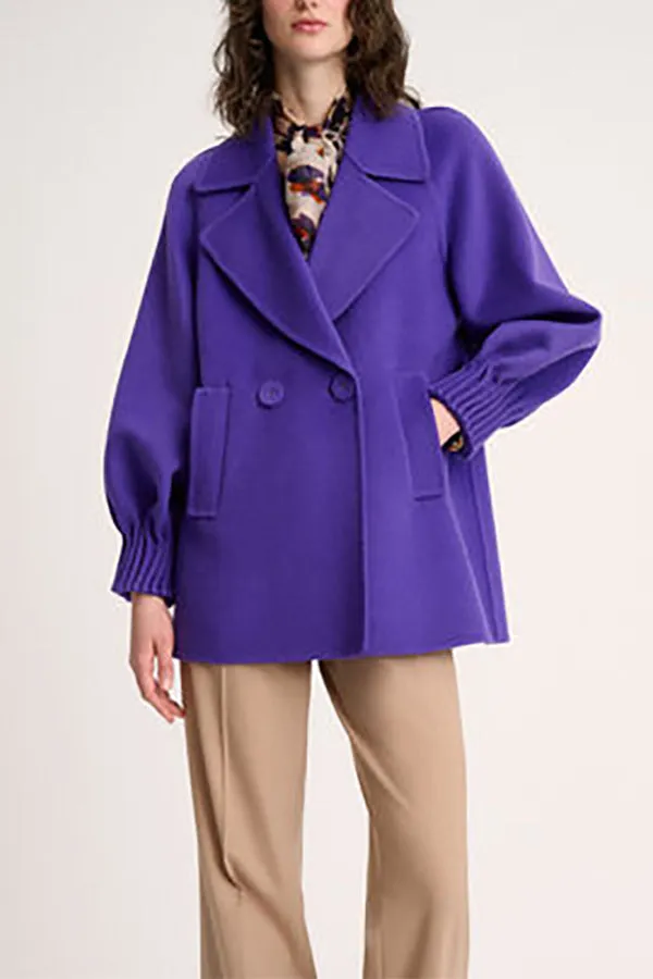 Luisa Spagnoli SILLABE PURPLE PEA COAT