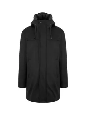 Men s Cashmere Wool Hooded Sub Zero Coat Black 271419