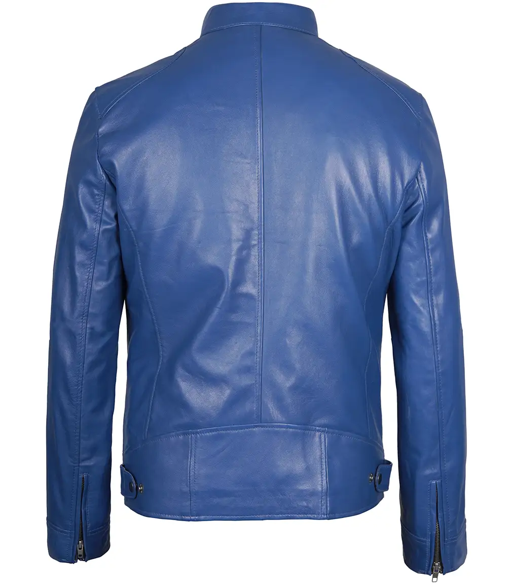 Men's Dodge Blue Racer Leather Jacket