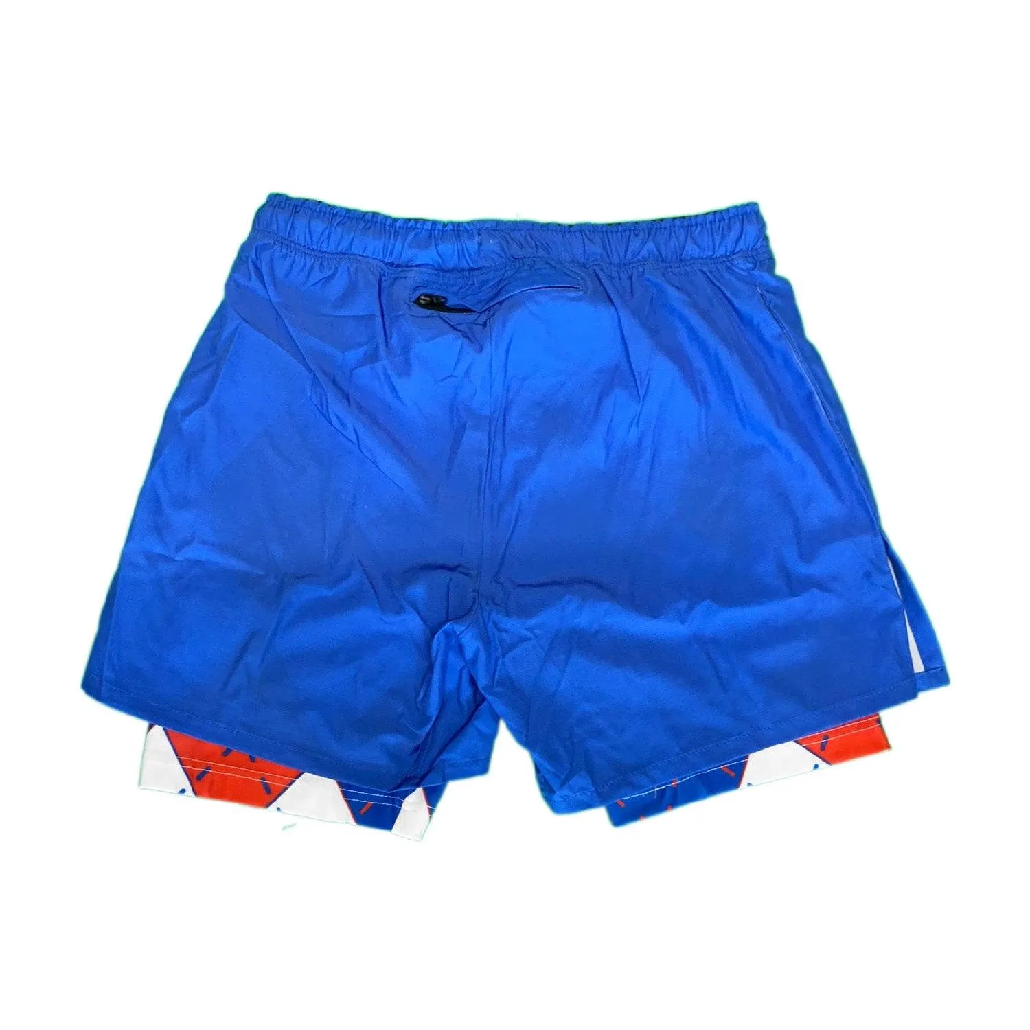 Mens 2-1 Compression Logo Pickleball 7 Blue Short