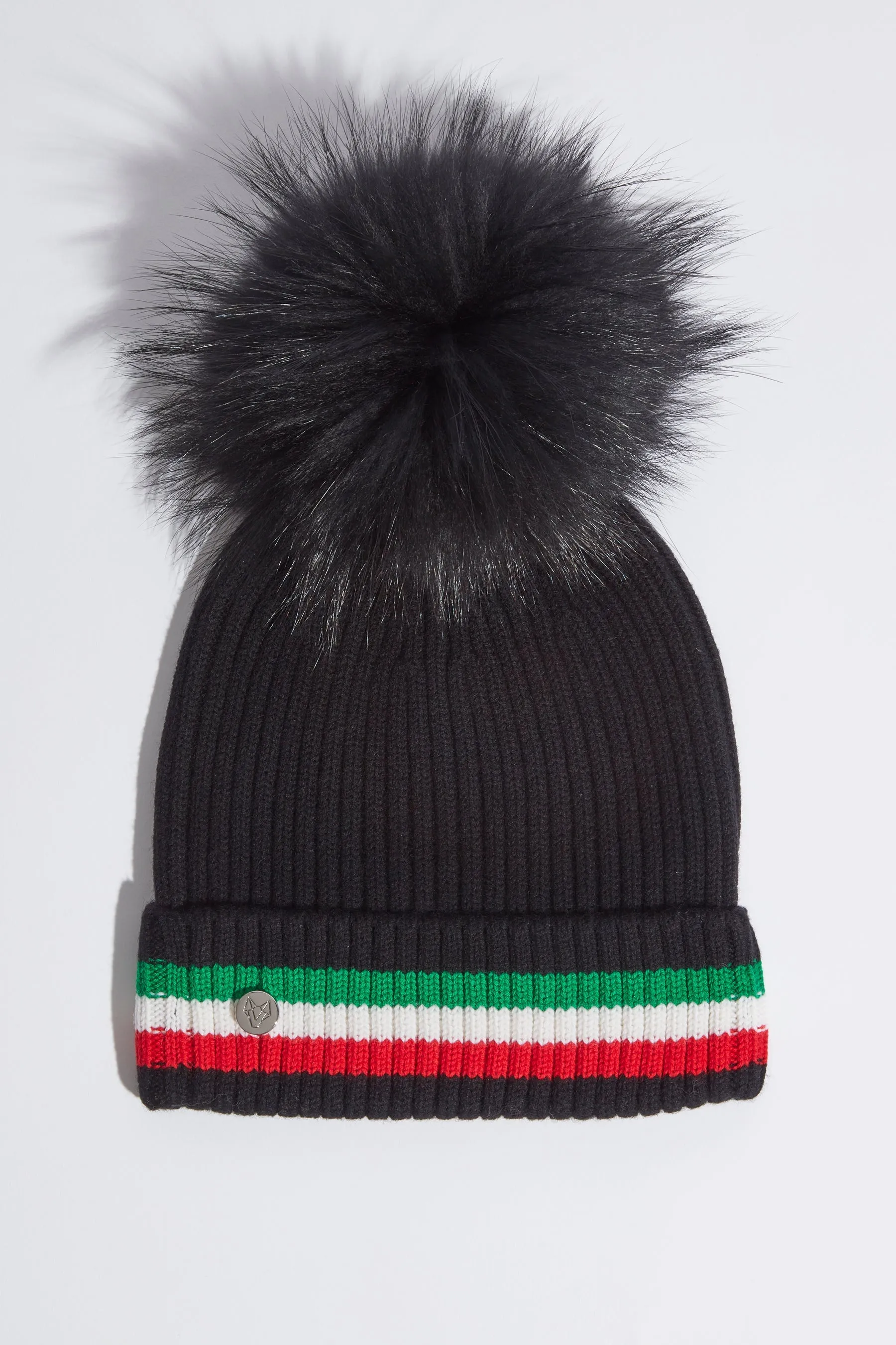 Mens Aston Merino Wool Pom Pom Hat - Black