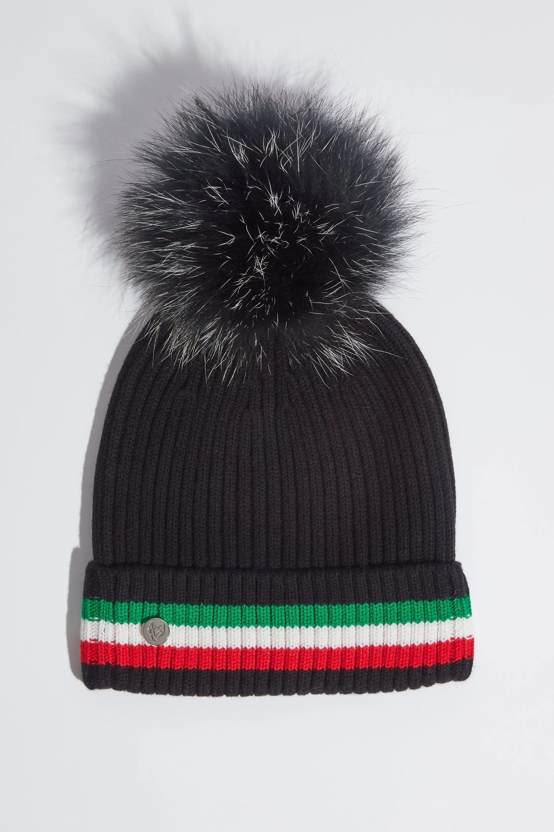 Mens Aston Merino Wool Pom Pom Hat - Black