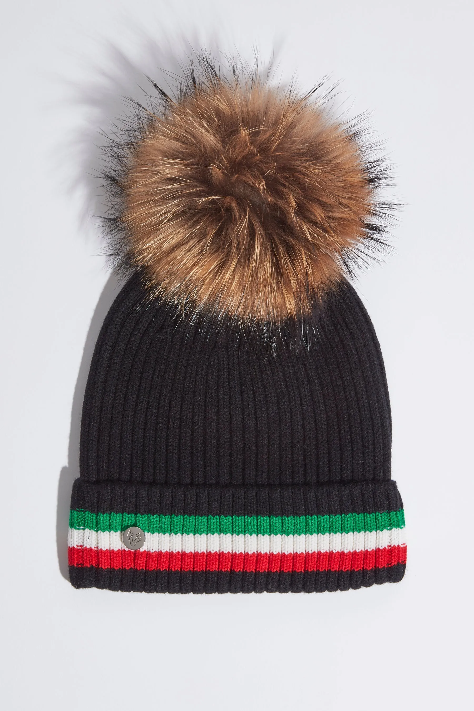 Mens Aston Merino Wool Pom Pom Hat - Black