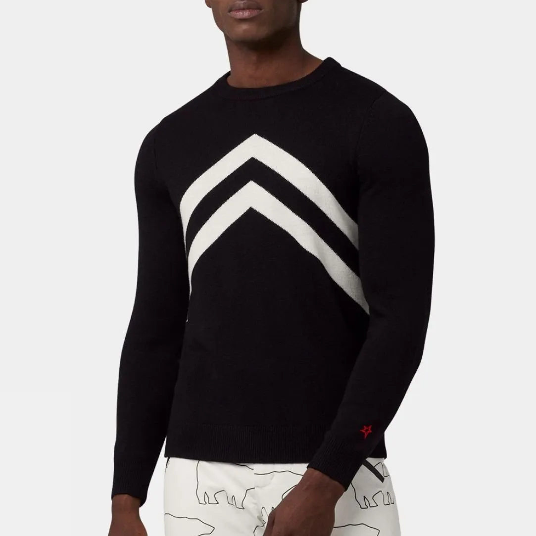 Mens Chevron Stripe Crewneck Sweater