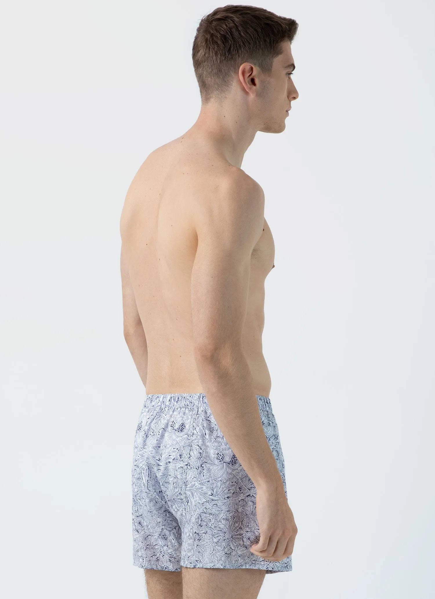 Men's Classic Boxer Shorts in Liberty Fabric in Indigo Morris