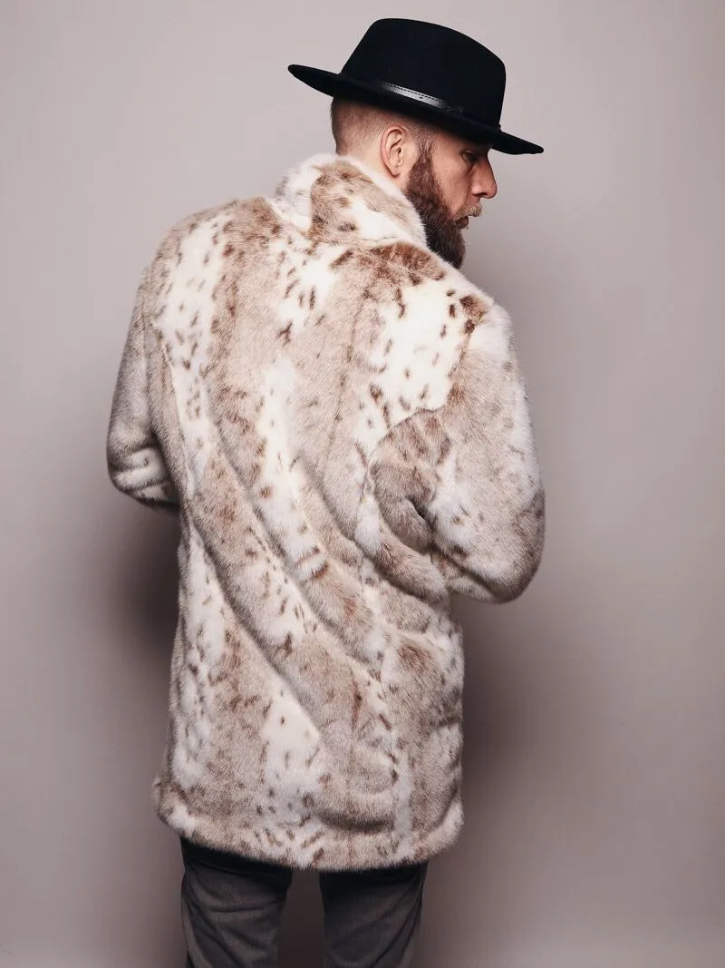 Men's Faux Fur Coat | Siberian Snow Leopard