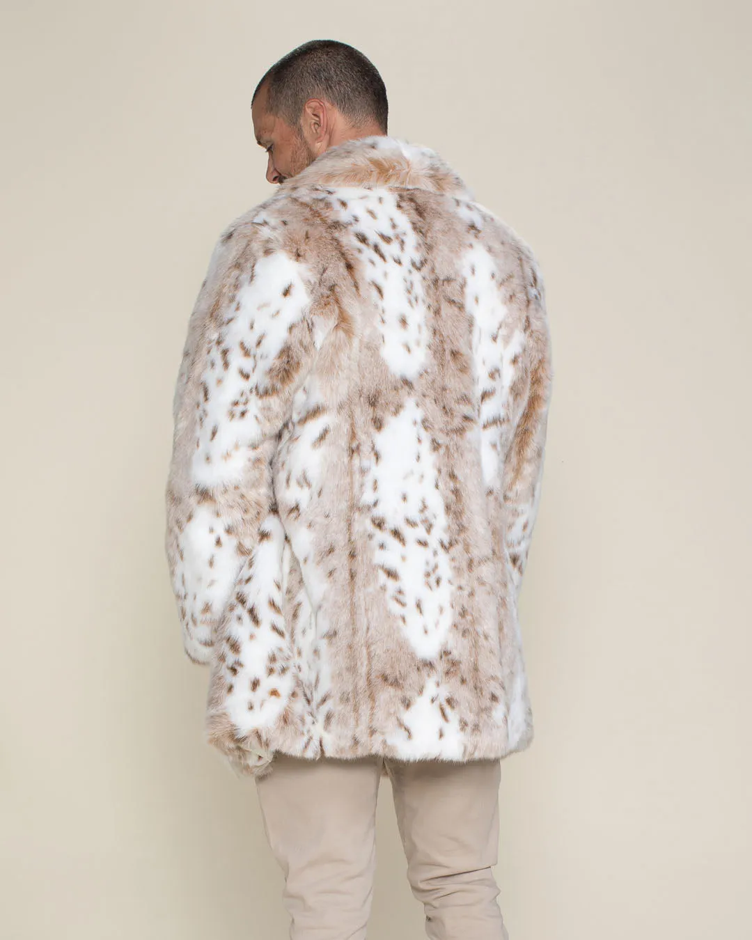 Men's Faux Fur Coat | Siberian Snow Leopard