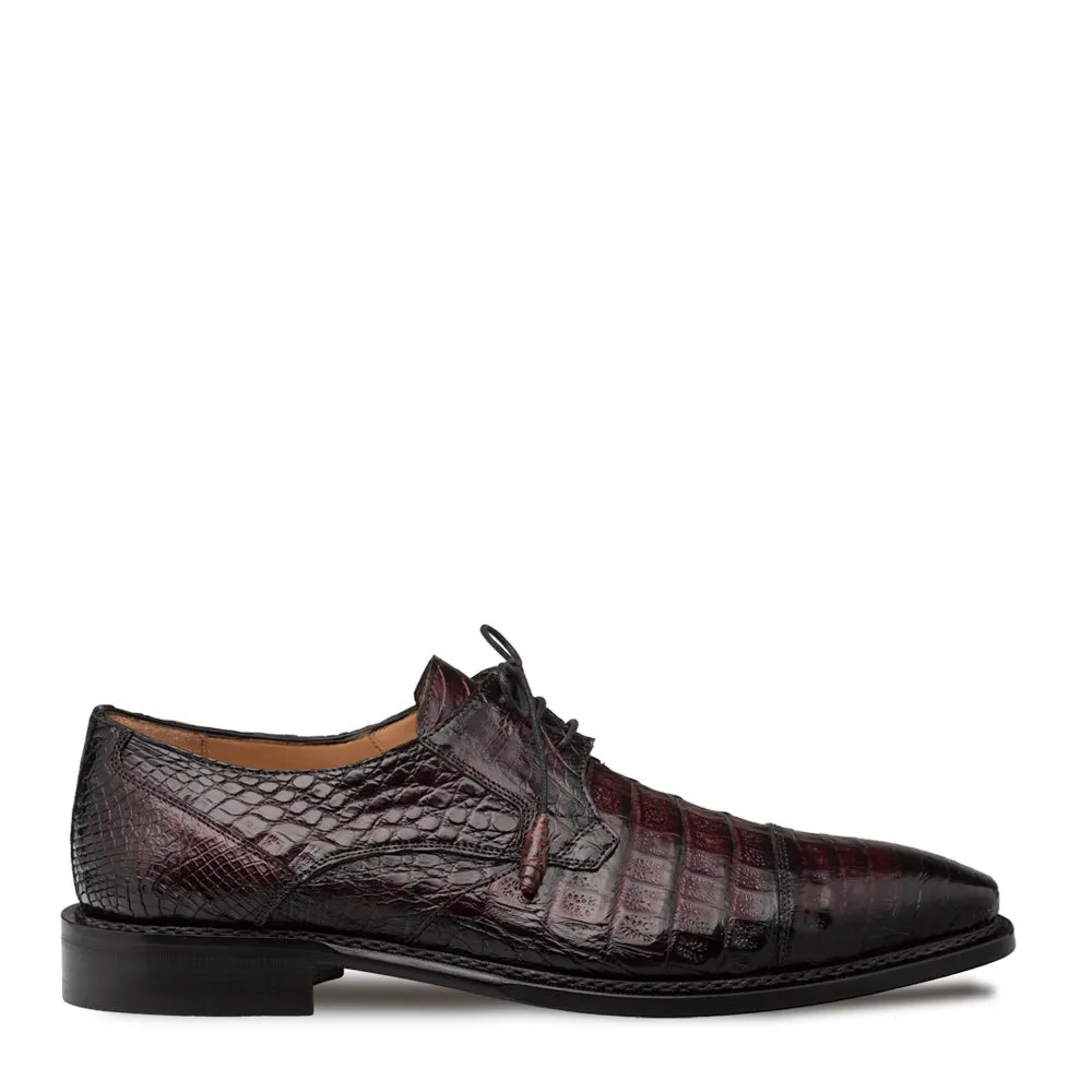 Mezlan Giovane 50032-F Men's Shoes Burgundy Exotic Crocodile Derby Oxfords (MZ3716)