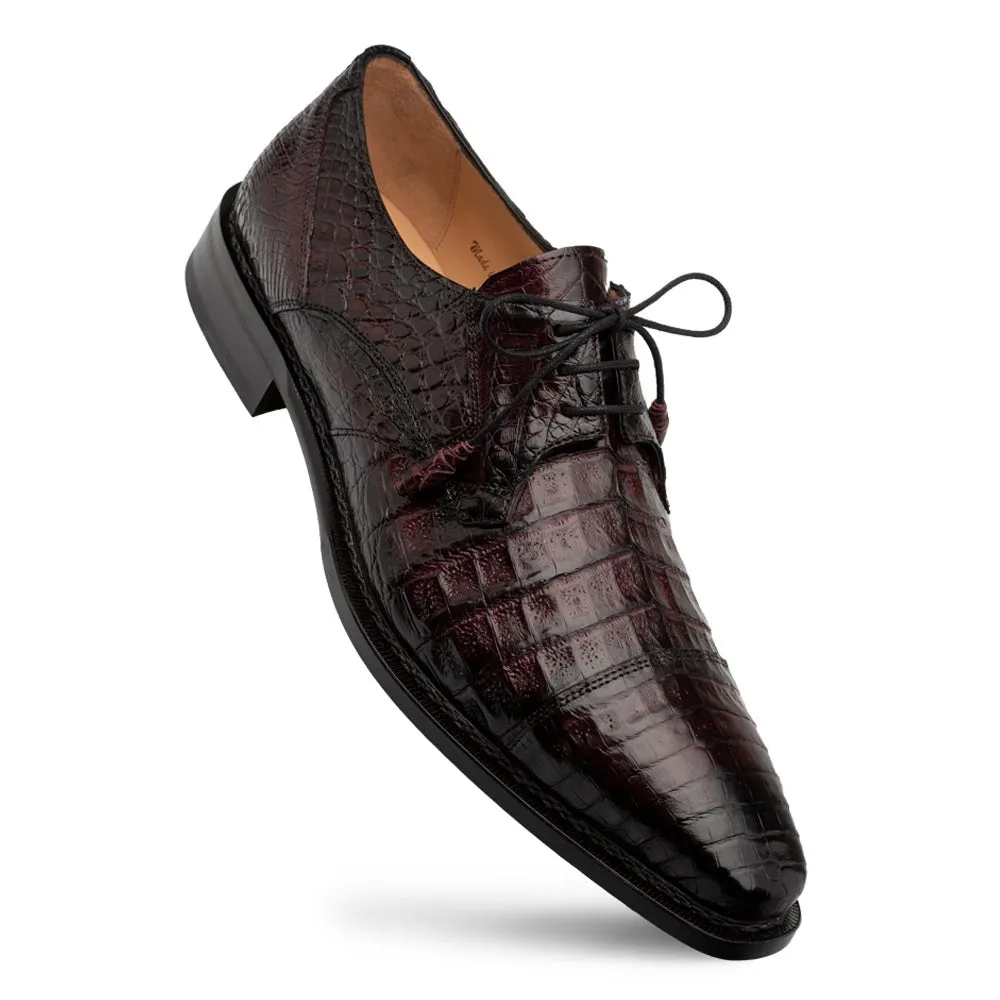 Mezlan Giovane 50032-F Men's Shoes Burgundy Exotic Crocodile Derby Oxfords (MZ3716)