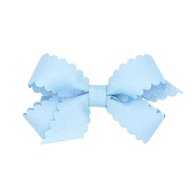 Mini Scallop Hair Bow - Millennium Blue