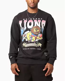 Mitchell & Ness Brisbane Lions Character Crewneck Faded Black