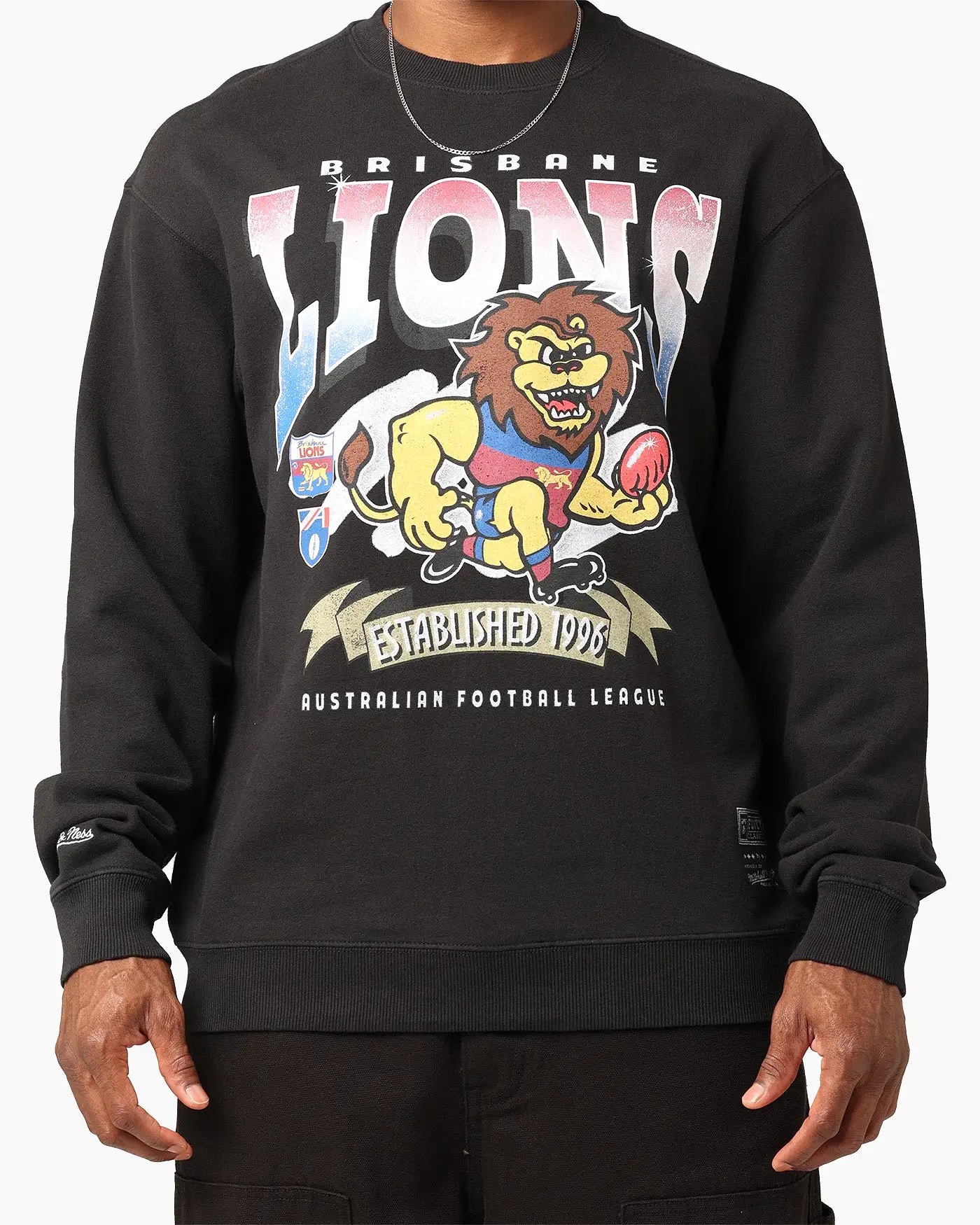 Mitchell & Ness Brisbane Lions Character Crewneck Faded Black