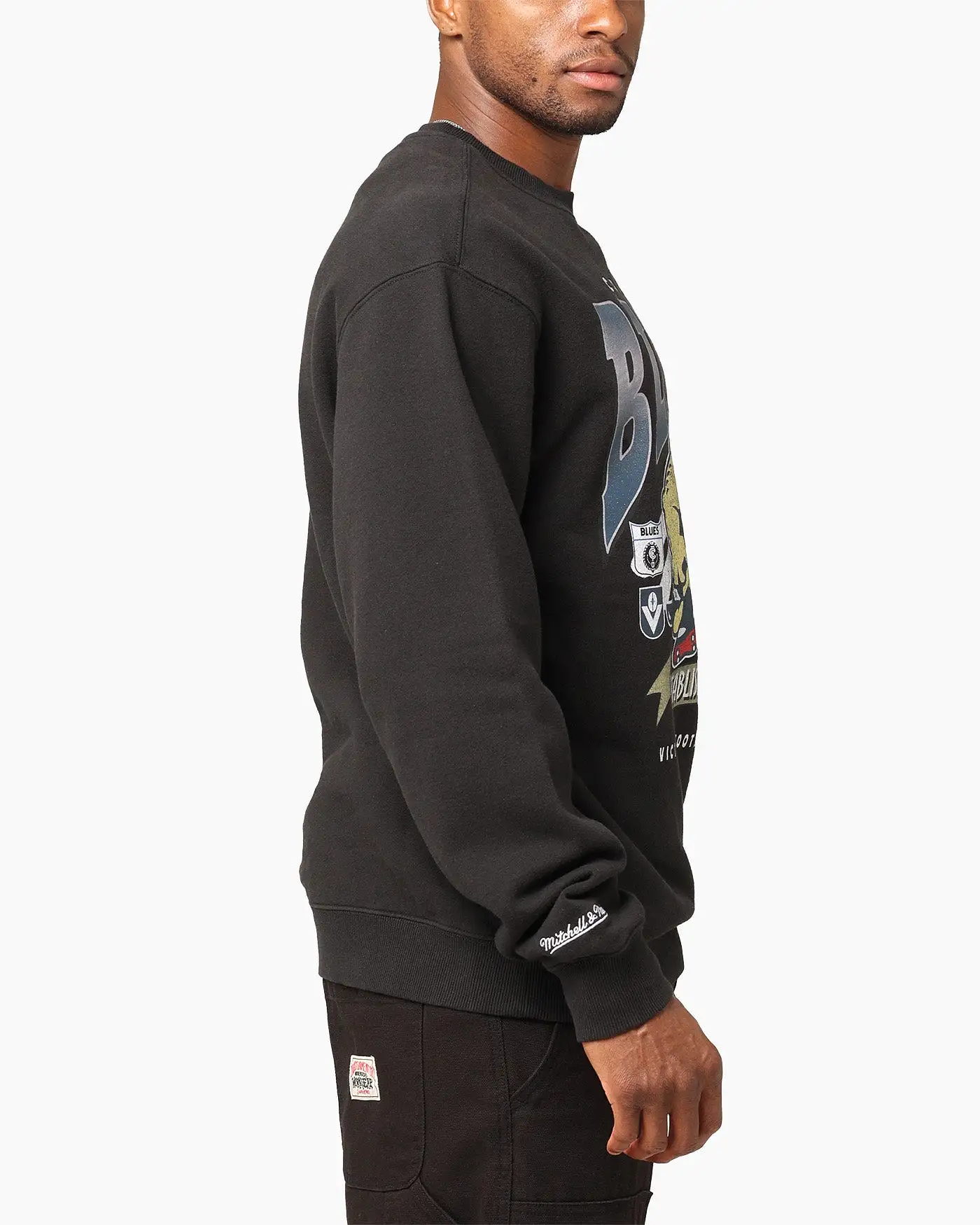 Mitchell & Ness Carlton Blues Character Crewneck Faded Black