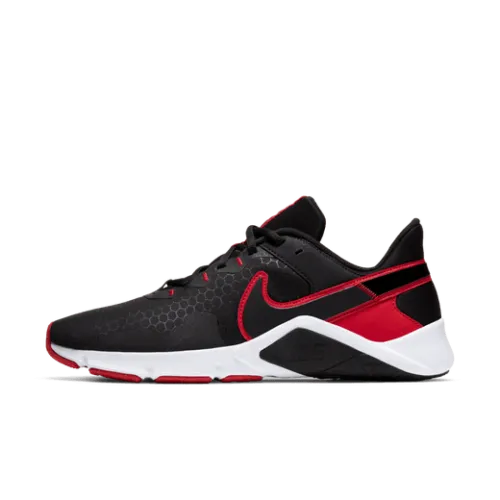 Nike Legend Essential 2 Black / Red - White  The Nike Legend Essential 2 comes equipped with a flat, stable heel, flexibility un