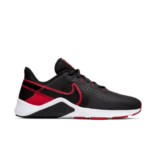 Nike Legend Essential 2 Black / Red - White  The Nike Legend Essential 2 comes equipped with a flat, stable heel, flexibility un