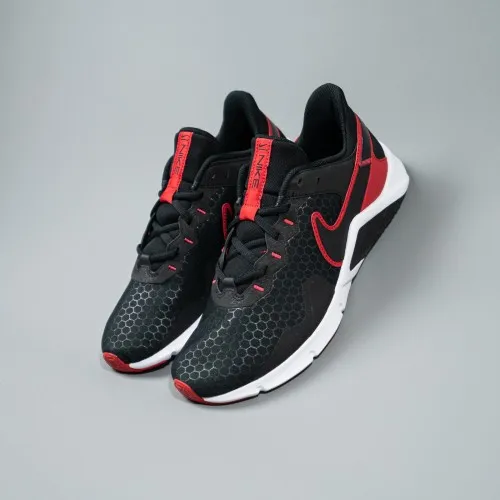 Nike Legend Essential 2 Black / Red - White  The Nike Legend Essential 2 comes equipped with a flat, stable heel, flexibility un