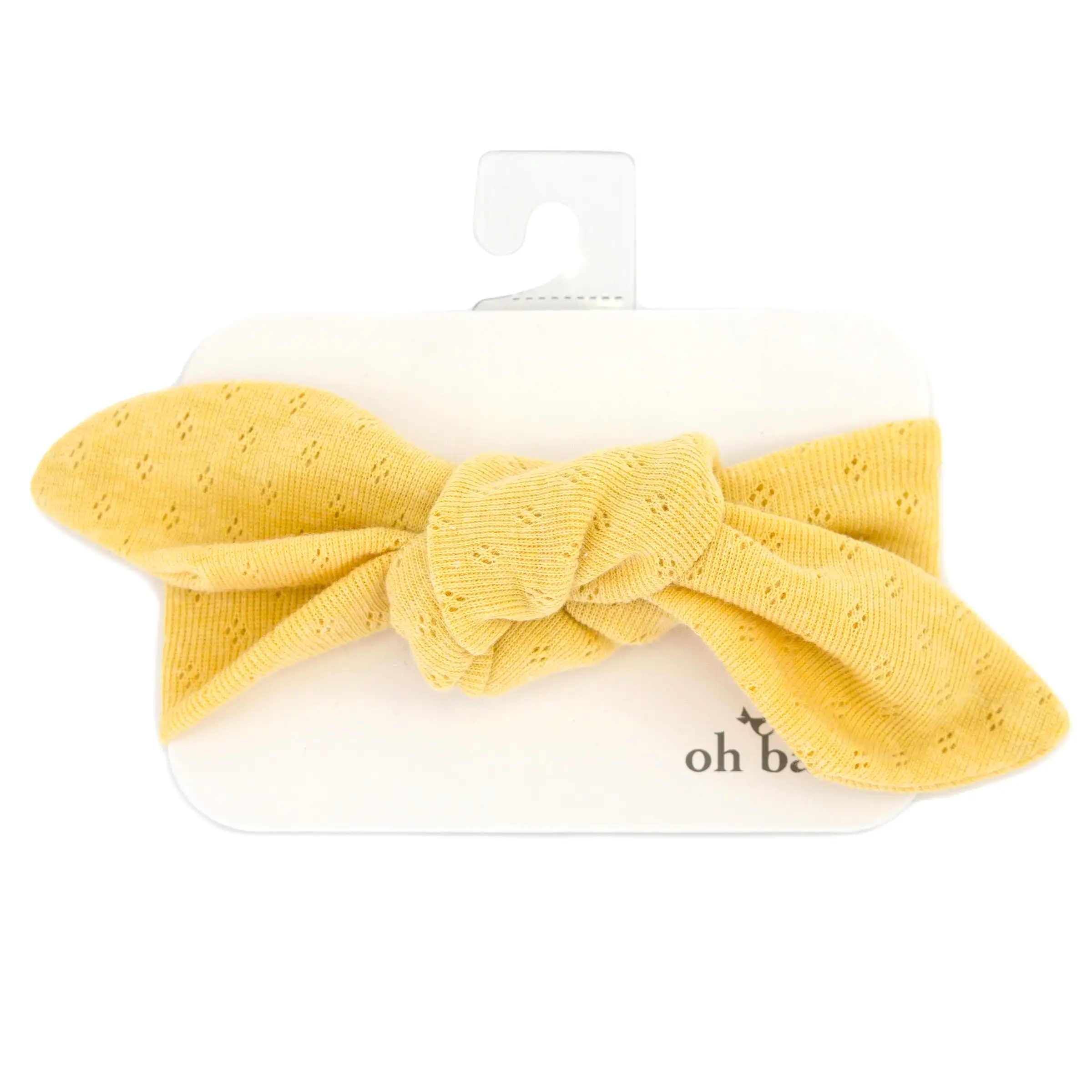 oh baby! Pointelle Tie Turban - Golden Heather