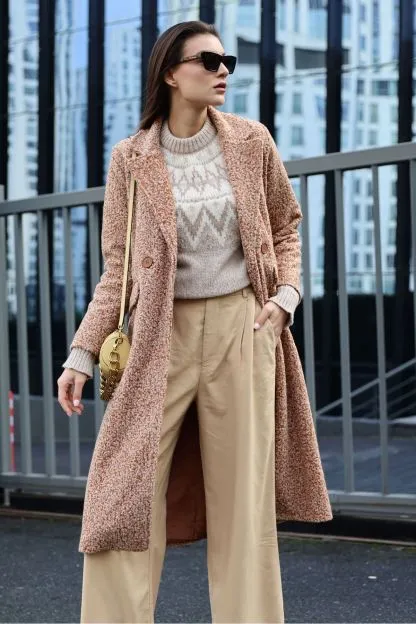 Oversize Long Boucle Coat