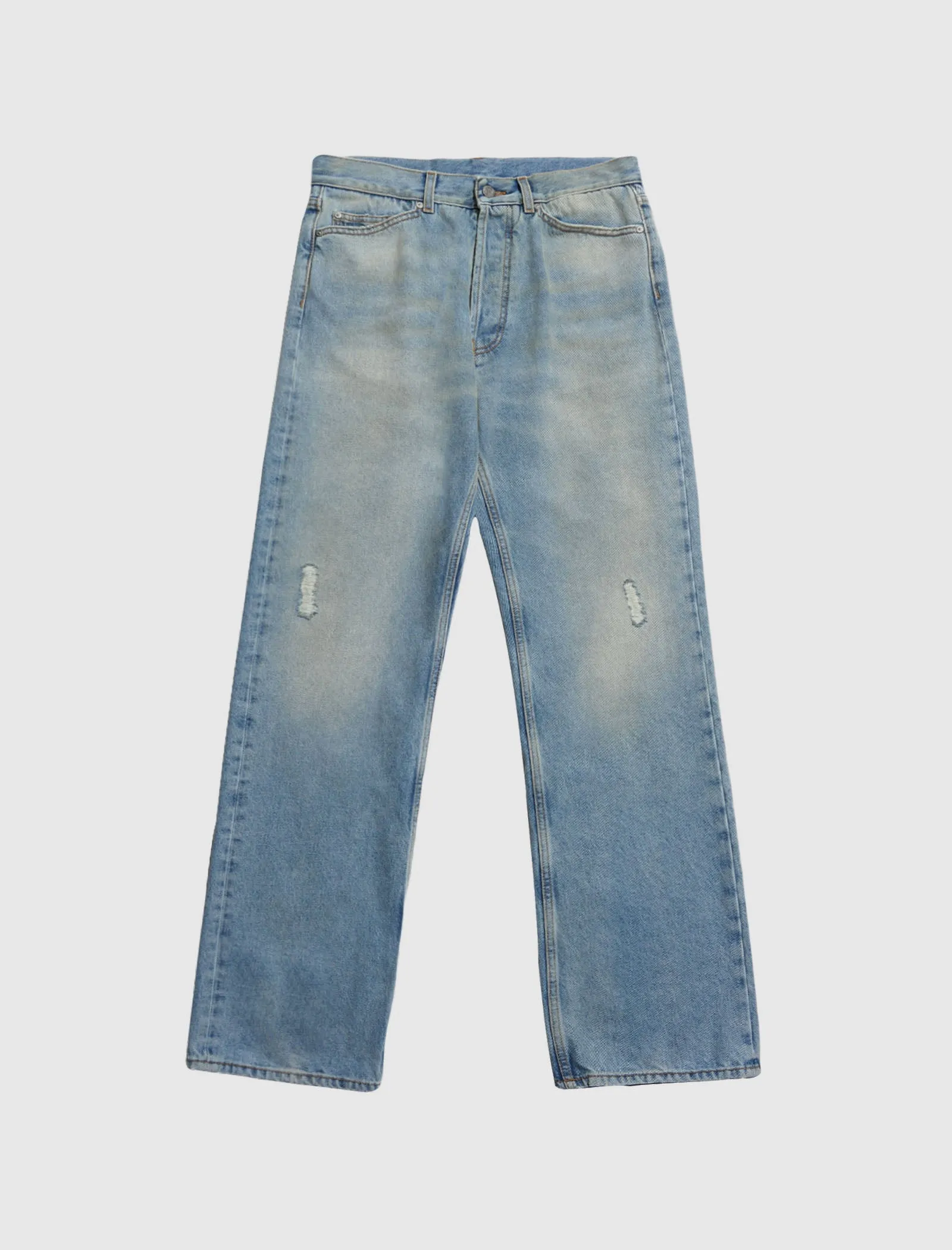 PALM ANGELS PA MONOGRAM DENIM PANT   LIGHT BLUE