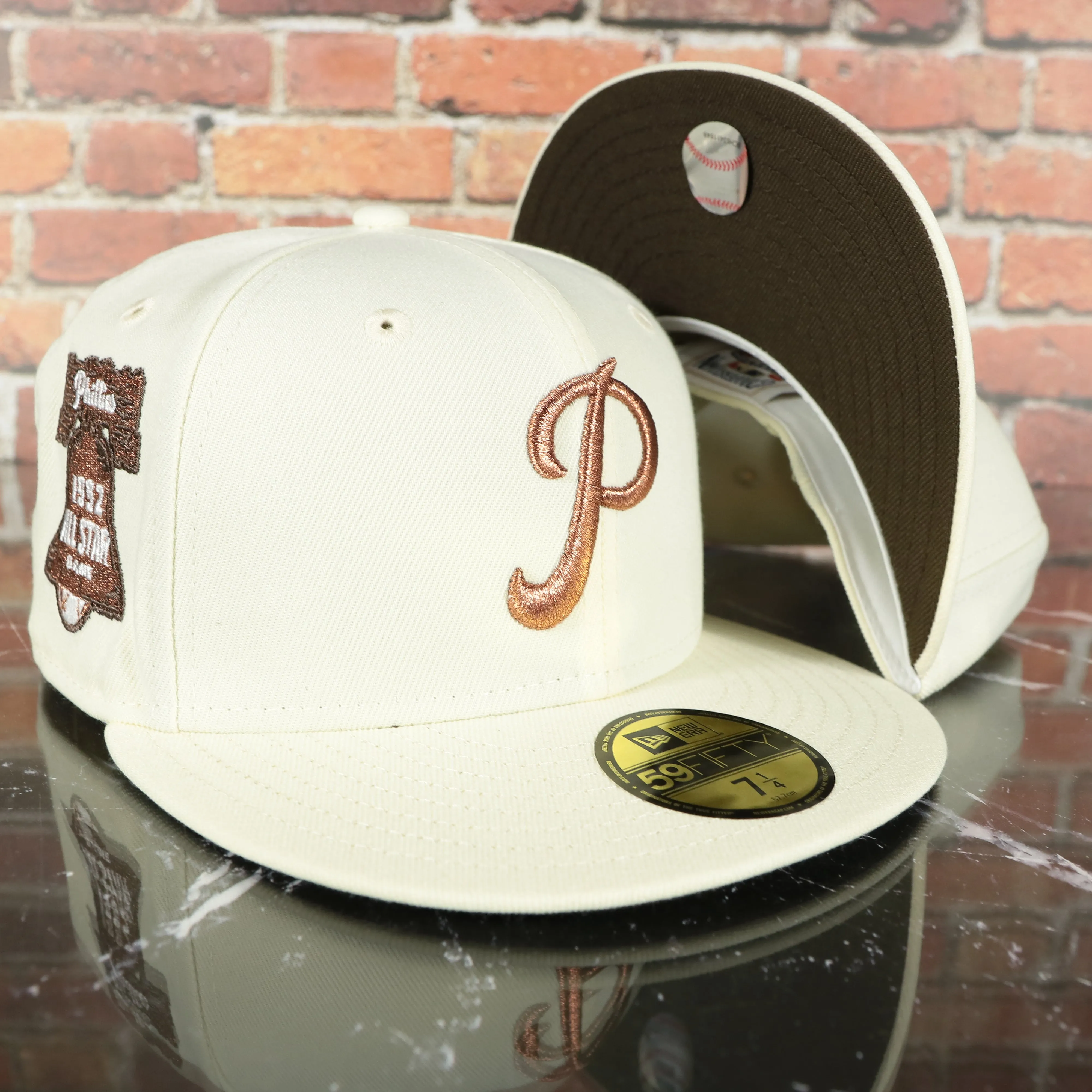 Philadelphia Phillies Cooperstown 1952 All Star Game Side Patch Walnut UV 59Fifty Fitted Cap | Milk With Coffee Hoagie Pack