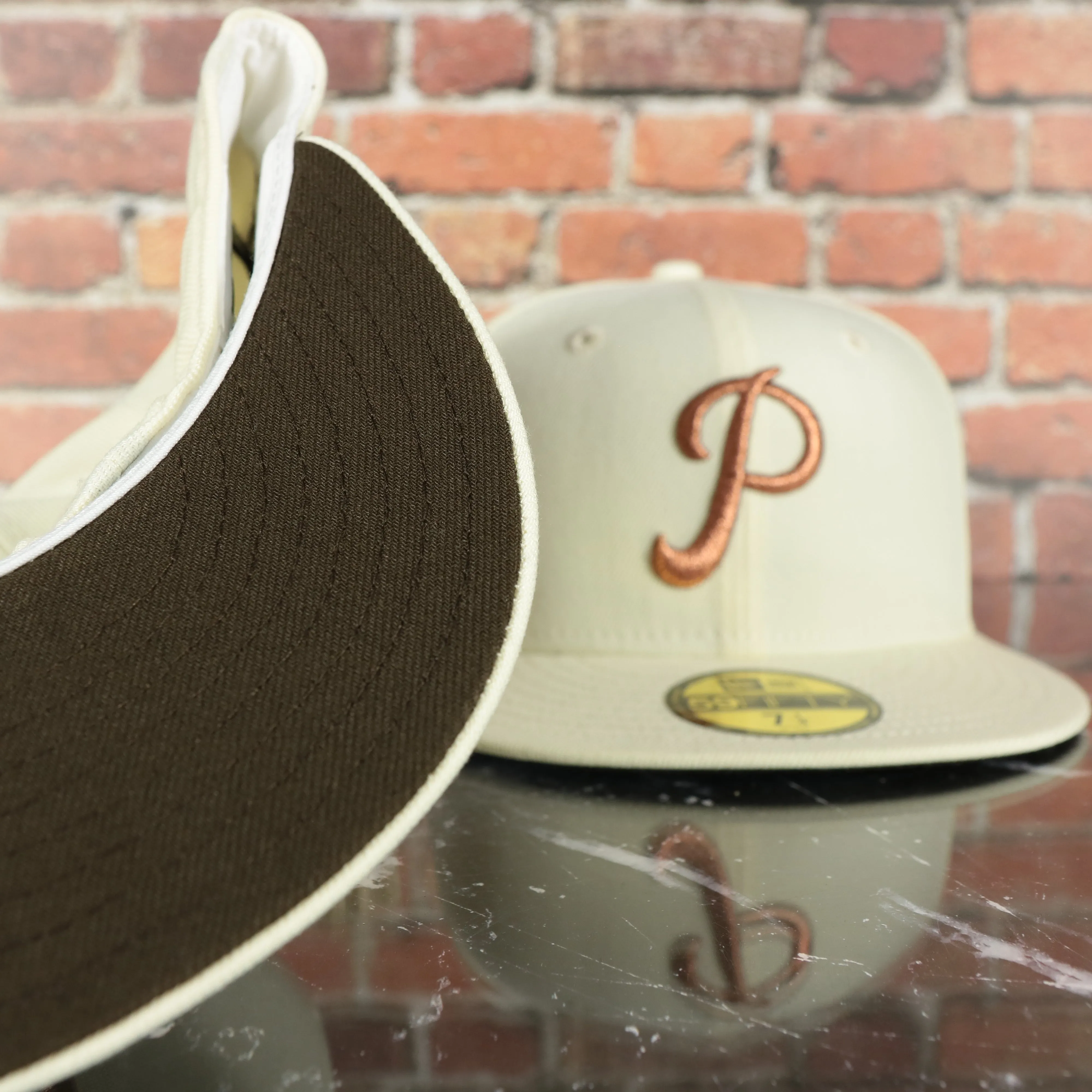 Philadelphia Phillies Cooperstown 1952 All Star Game Side Patch Walnut UV 59Fifty Fitted Cap | Milk With Coffee Hoagie Pack