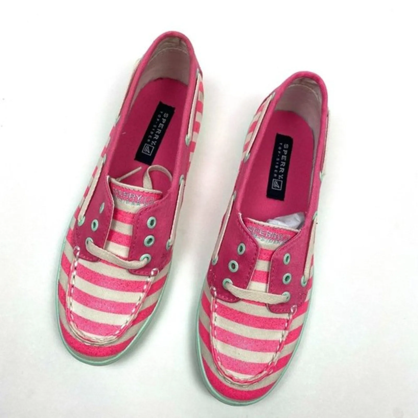 Sperry Topsider Girls Coral Stripe Cruiser 5 NWT