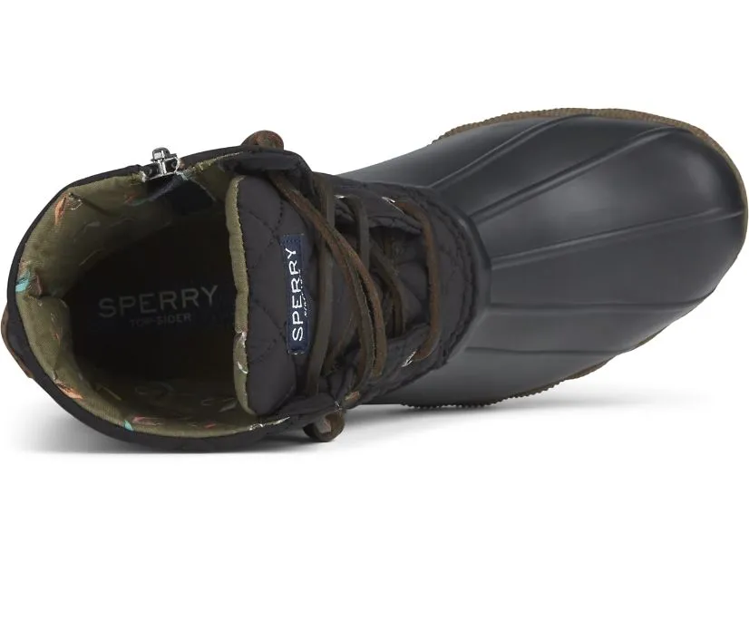 Sperry Womens Saltwater Quilted Duck Boot- Black