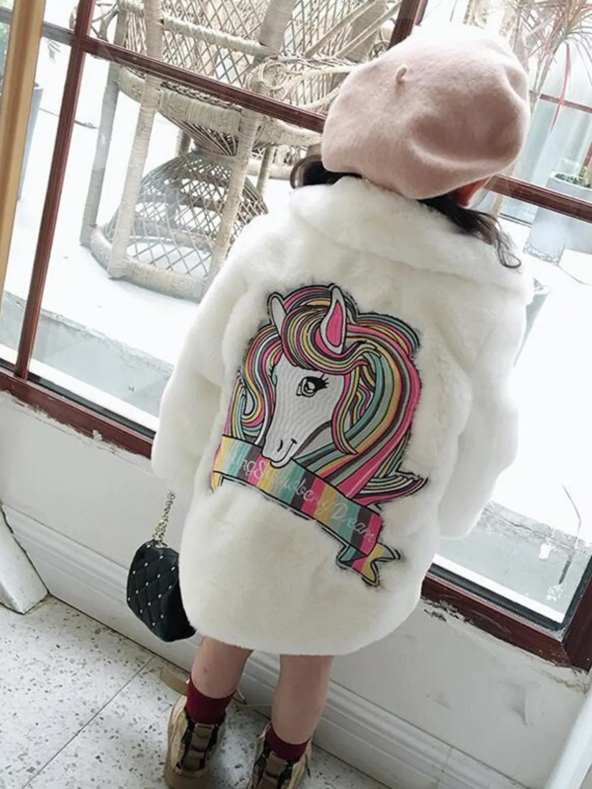 Sprinkle Magic Faux Fur Unicorn Winter Coat