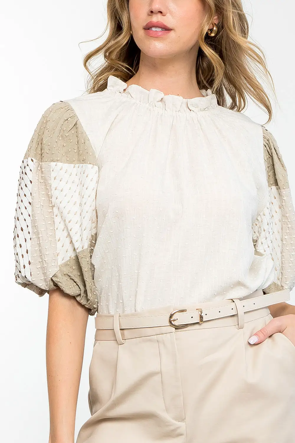 Textured Puff Sleeve Top