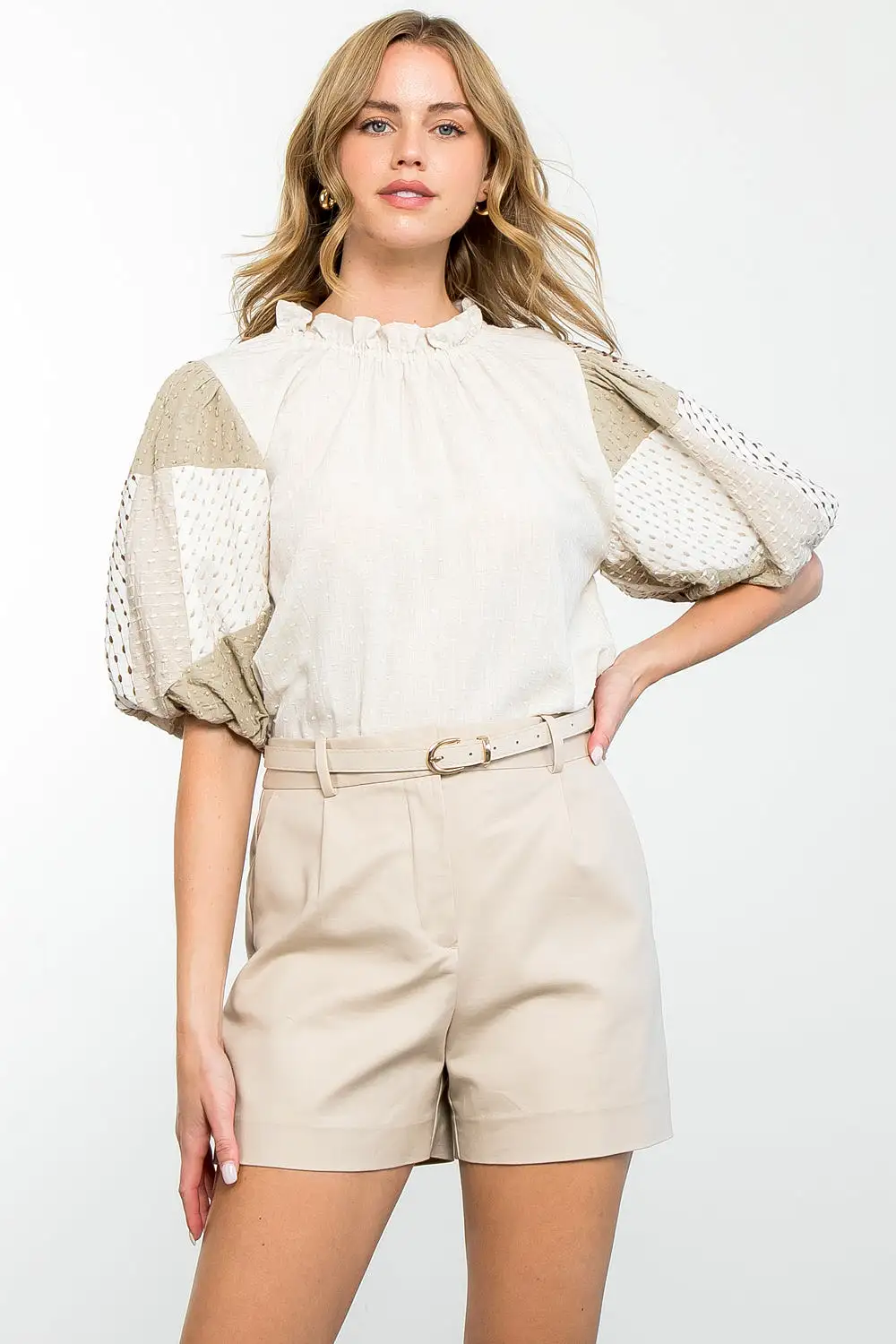 Textured Puff Sleeve Top