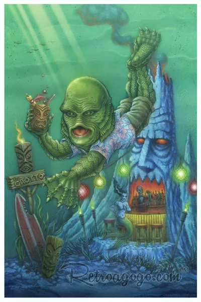 Tiki Time at the Black Lagoon Print