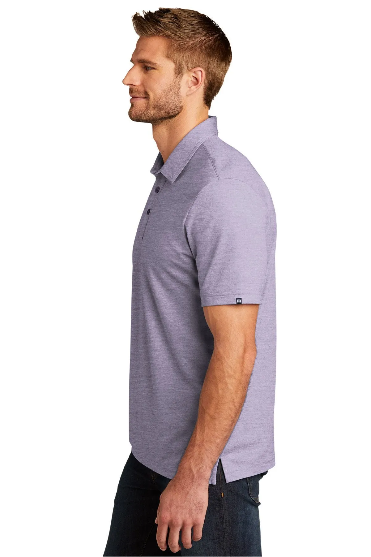 TravisMathew Oceanside Heather Polo TM1MU412 Purple Sage Heather