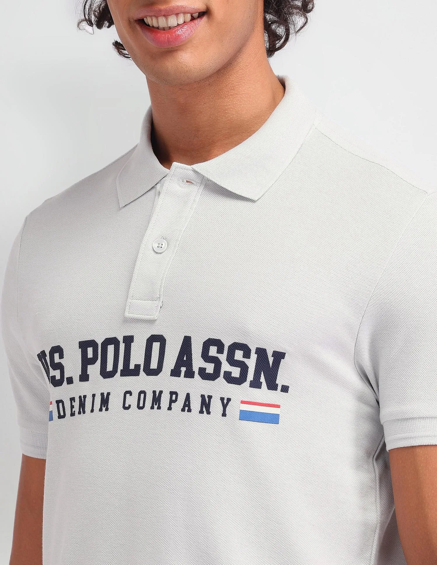 U.S. Polo Assn. Denim Co. Brand Printed Muscle Fit Polo Shirt