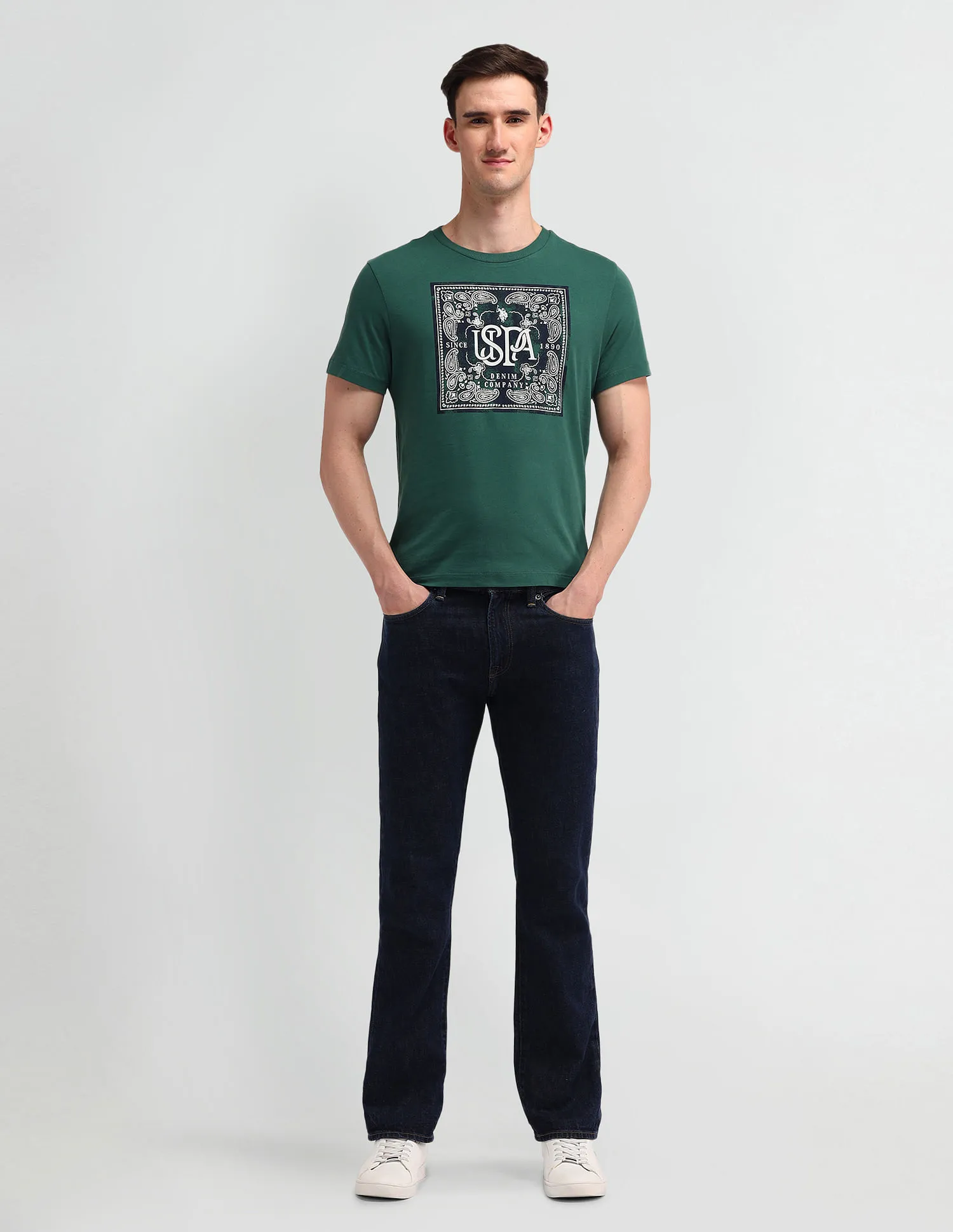 U.S. Polo Assn. Denim Co. Graphic Printed Muscle Fit T-Shirt