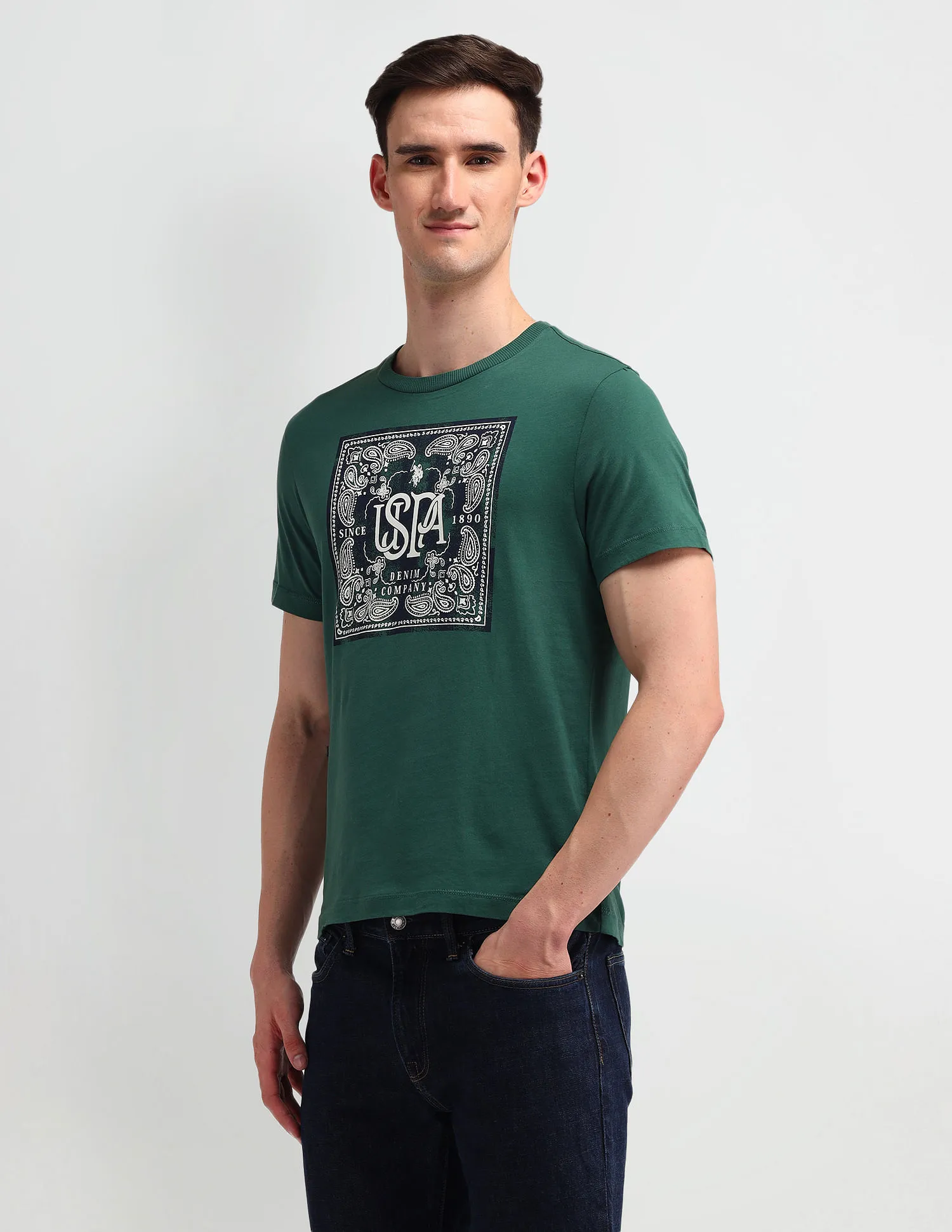 U.S. Polo Assn. Denim Co. Graphic Printed Muscle Fit T-Shirt