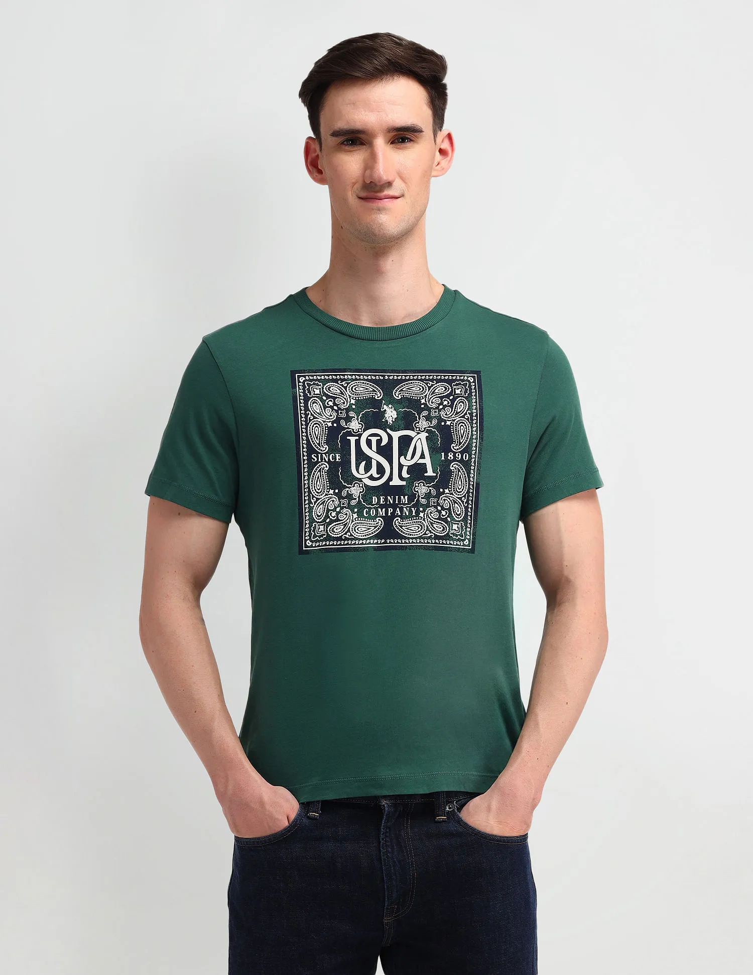 U.S. Polo Assn. Denim Co. Graphic Printed Muscle Fit T-Shirt