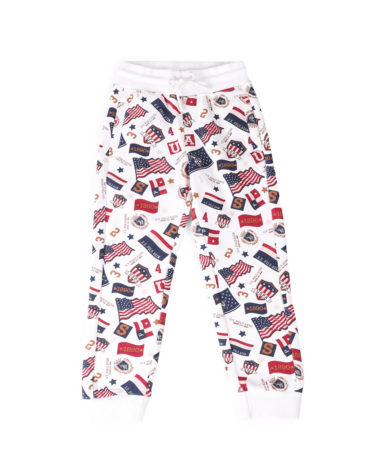 U.S. Polo Assn. Kids Boys All Over Printed Regular Fit Joggers