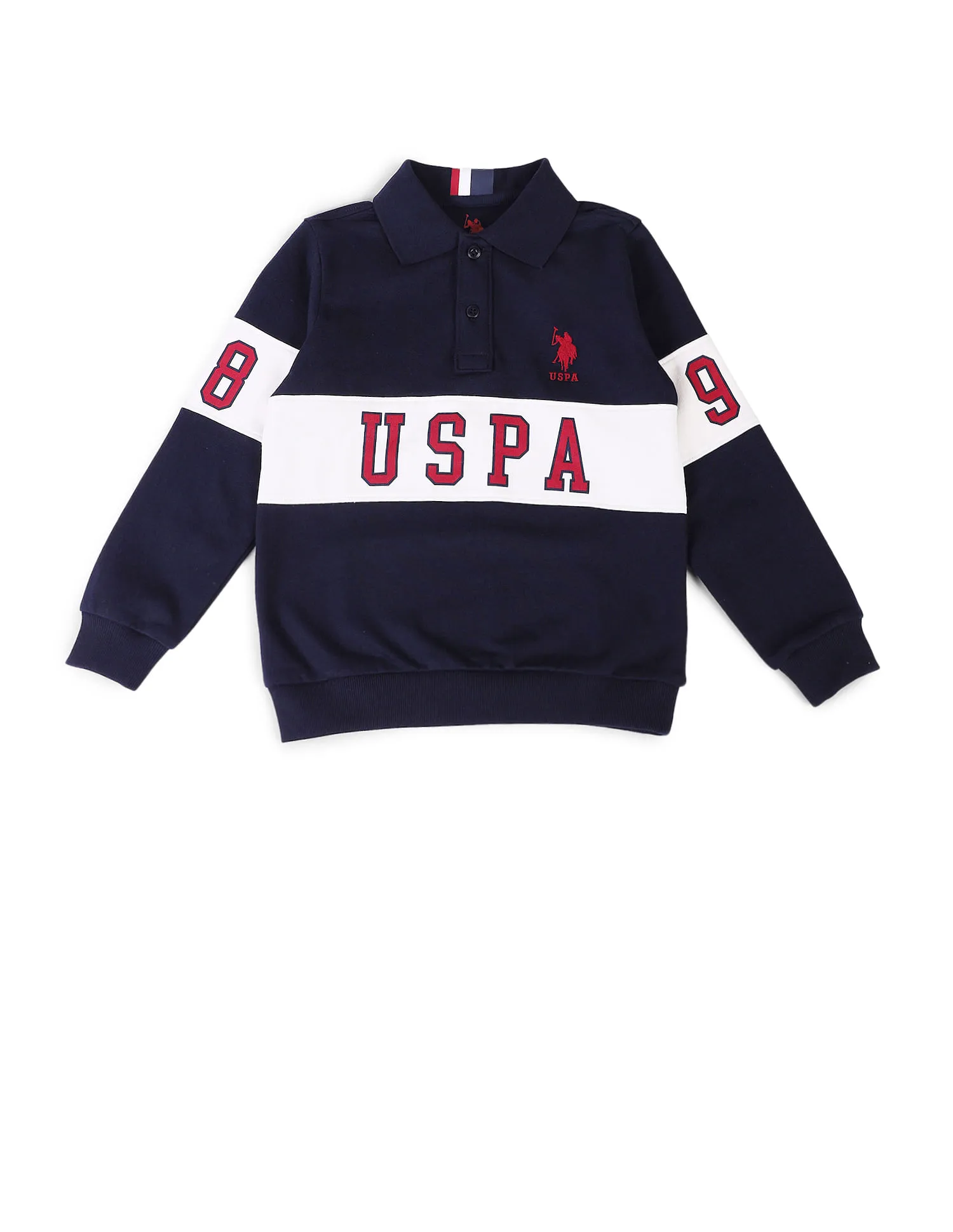 U.S. Polo Assn. Kids Boys Brand Printed Regular Fit Sweatshirt