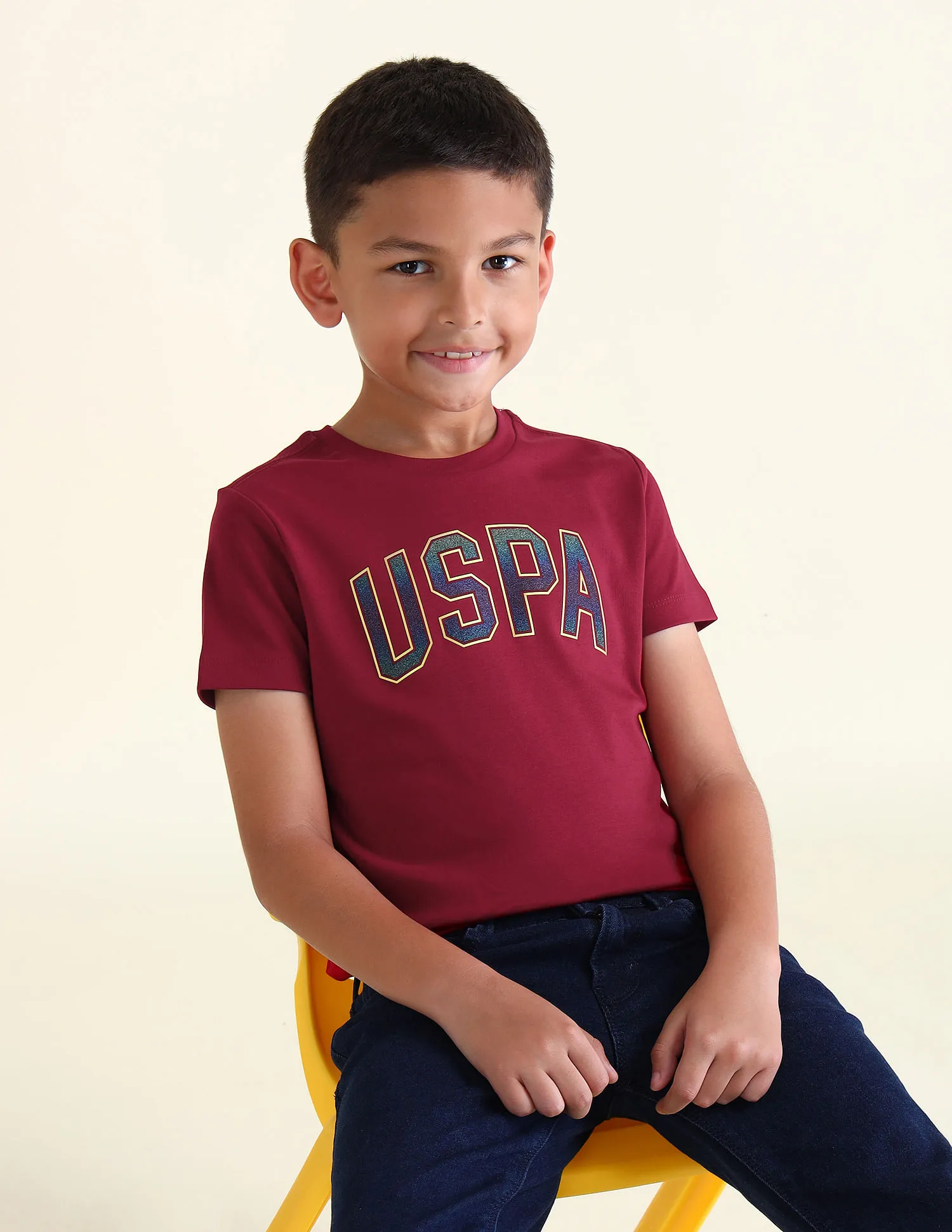 U.S. Polo Assn. Kids Boys Brand Printed Regular Fit T-Shirt