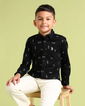 U.S. Polo Assn. Kids Boys Regular Fit All-Over Printed Shirt