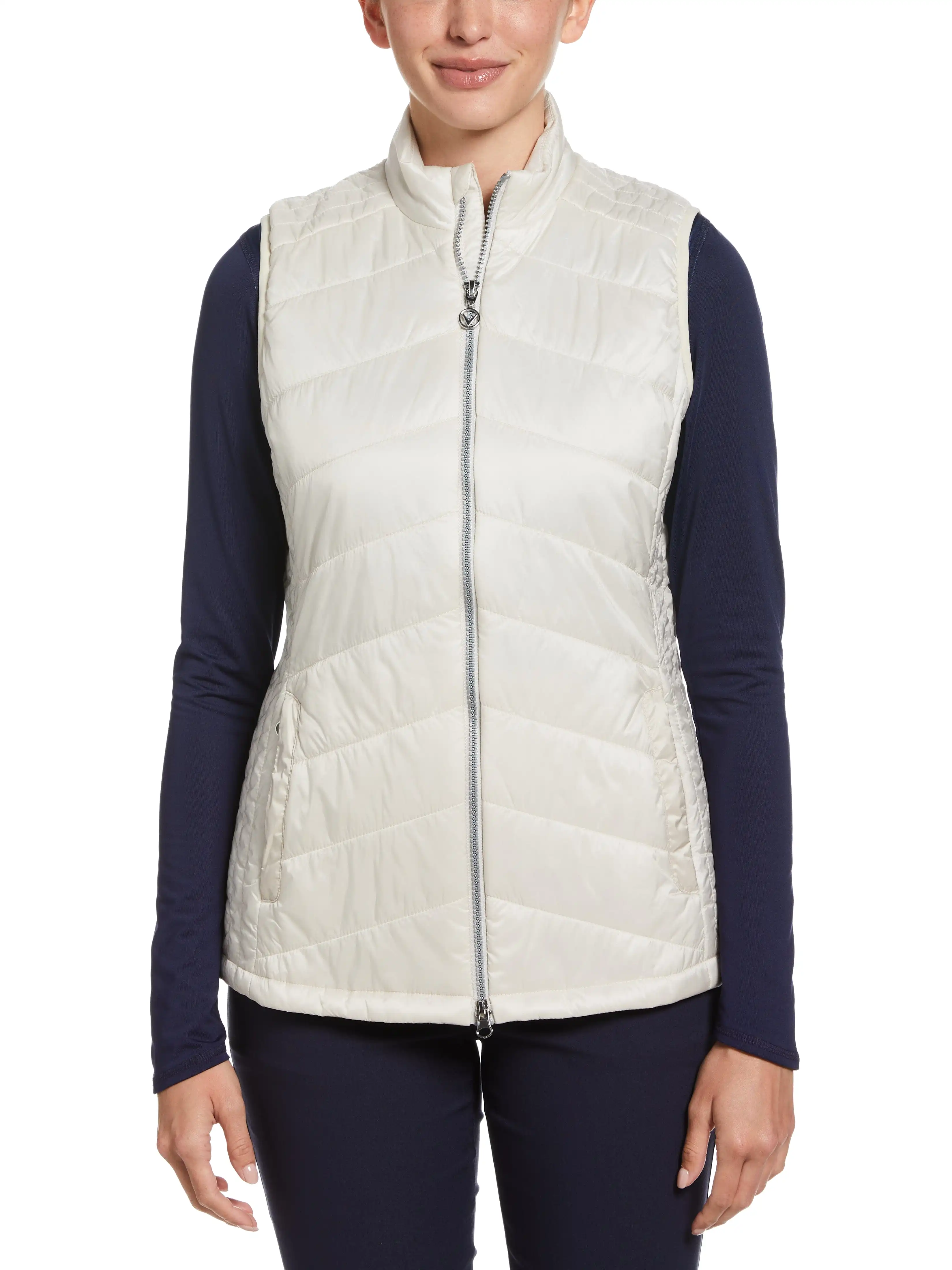 Womens Quilted Golf Vest with Mutli-Directional Stitching