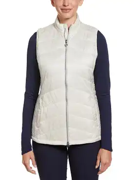 Womens Quilted Golf Vest with Mutli-Directional Stitching