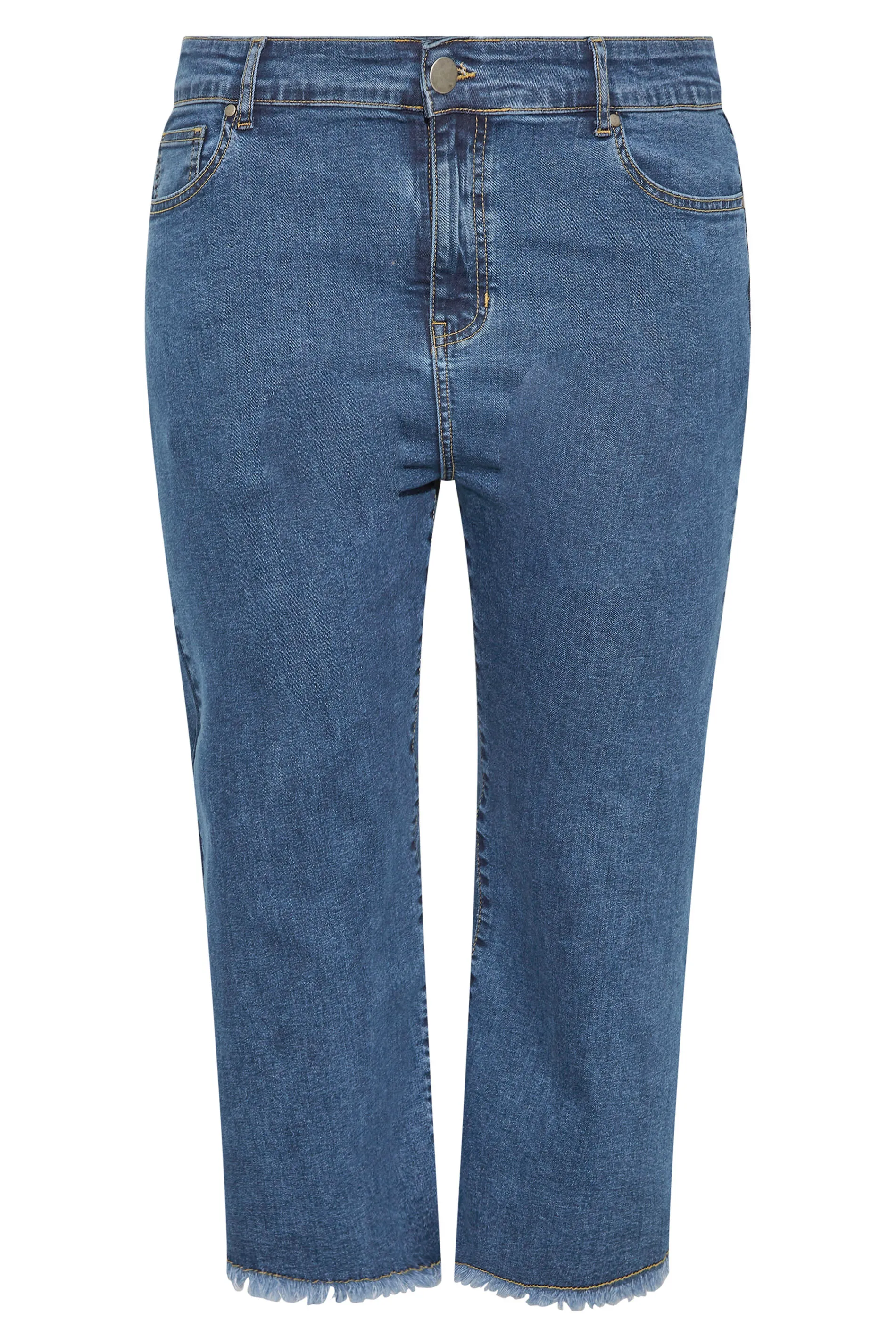 YOURS Curve Blue Stretch Cropped Jeans